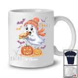 Personalized Custom Name Ghost Boo Eating Sandwich; Joyful Halloween Costume Food Lover; Family T-Shirt