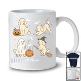 Personalized Custom Name Ghost Boo Poodle Workout Yoga; Lovely Halloween Fitness Family T-Shirt