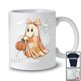 Personalized Custom Name Ghost With Pumpkin Candy; Lovely Halloween Bow Tie Boo; Family T-Shirt