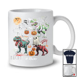 Personalized Custom Name Ghost Zombie Mummy Skeleton T-Rex; Humorous Halloween Dinosaur T-Shirt