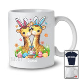 Personalized Custom Name Giraffe Couple; Lovely Easter Bunny Giraffe Animal Lover; Family Group T-Shirt