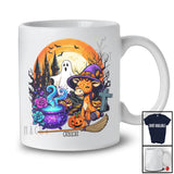 Personalized Custom Name Giraffe Witch; Creepy Halloween Moon Boo Ghost Wild Animal Lover T-Shirt