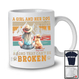Personalized Custom Name Girl And Her Dog Bond Can't Be Broken, Cute Mother's Day 1 Puppy Owner T-Shirt