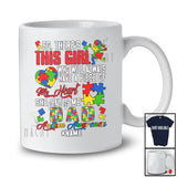 Personalized Custom Name Girl Have A Piece Of My Heart Dad; Joyful Father's Day Autism Puzzle T-Shirt