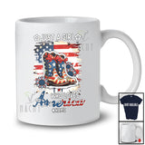 Personalized Custom Name Girl Who Loves America; Awesome 4th of July Boots US Flag; Patriotic T-Shirt