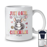 Personalized Custom Name Girl Who Loves Chinchillas; Floral Summer Flowers Chinchilla Animal T-Shirt