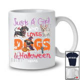 Personalized Custom Name Girl Who Loves Dogs And Halloween; Lovely Witch Mummy Animal Owner T-Shirt