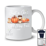 Personalized Custom Name Girl Who Loves Fall; Amazing Thanksgiving Collection Pumpkin Coffee T-Shirt