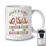 Personalized Custom Name Girl Who Loves Guinea Pigs Christmas; Amazing X-mas Snow Lights T-Shirt