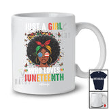 Personalized Custom Name Girl Who Loves Juneteenth; Lovely Leopard Afro Women Sunglasses T-Shirt