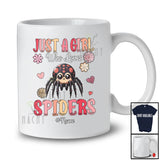 Personalized Custom Name Girl Who Loves Spiders; Floral Summer Flowers Spider Animal Lover T-Shirt