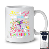 Personalized Custom Name Girl Who Runs On Jesus And Hummingbirds; Lovely Easter Egg Hunt T-Shirt