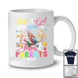 Personalized Custom Name Girl Who Runs On Jesus And Parrots; Lovely Easter Parrot Egg Hunt T-Shirt