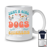 Personalized Custom Name Girl that Loves Dogs and Chickens; Floral Mother's Day Farmer T-Shirt