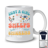 Personalized Custom Name Girl that Loves Sheeps and Chickens; Floral Mother's Day Farmer T-Shirt