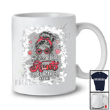 Personalized Custom Name Glitter And Dirt Aunt; Proud Mother's Day Leopard Messy Bun Hair T-Shirt