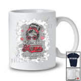 Personalized Custom Name Glitter And Dirt Mama; Proud Mother's Day Leopard Messy Bun Hair T-Shirt