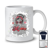 Personalized Custom Name Glitter And Dirt Mom; Proud Mother's Day Leopard Messy Bun Hair T-Shirt