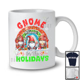 Personalized Custom Name Gnome For The Holidays; Merry Christmas Snow Leopard Rainbow T-Shirt