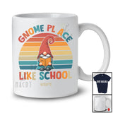 Personalized Custom Name Gnome Place Like School; Lovely First Day Back To School Vintage Retro T-Shirt