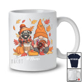 Personalized Custom Name Gnome With Pug; Lovely Thanksgiving Pug Owner; Fall Leaves T-Shirt
