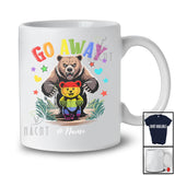 Personalized Custom Name Go Away; Colorful Rainbow Mama Daddy Bear Hugging Support T-Shirt