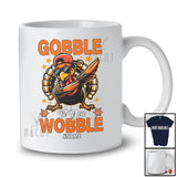 Personalized Custom Name Gobble Til You Wobble; Amusing Thanksgiving Dabbing Turkey T-Shirt
