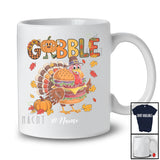 Personalized Custom Name Gobble; Humorous Thanksgiving Turkey Hamburger Food; Fall Family T-Shirt
