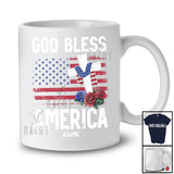 Personalized Custom Name God Bless America; Proud 4th of July Cross Vintage US Flag Patriotic T-Shirt