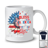 Personalized Custom Name God Bless And America Land; Amazing 4th Of July Sunflower Patriotic T-Shirt