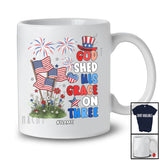 Personalized Custom Name God Shed His Grace; Lovely 4th of July Freedom American Flag; Patriotic T-Shirt