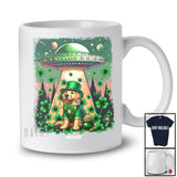 Personalized Custom Name Golden Retriever Leprechaun UFO; Joyful St. Patrick's Day Stolen Shamrock T-Shirt