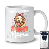 Personalized Custom Name Golden Retriever Mama; Adorable Mother's Day Flowers Bandana; Family T-Shirt