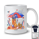 Personalized Custom Name Golden Retriever Relax Wait For 4th of July; Lovely US Flag Patriotic T-Shirt