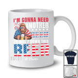 Personalized Custom Name Gonna Need Another Beer; Joyful 4th Of July Bigfoot Drinking Patriotic T-Shirt