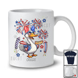 Personalized Custom Name Goose Eating Hot Dog Sausage; Humorous 4th of July Girl Patriotic T-Shirt