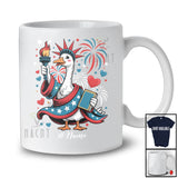 Personalized Custom Name Goose Statue of Liberty; Humorous 4th of July American Fireworks; Patriotic T-Shirt