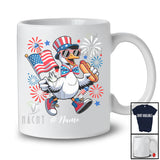 Personalized Custom Name Goose US Flag Hot Dog; Joyful 4th of July Goose; Patriotic Farmer T-Shirt