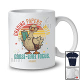 Personalized Custom Name Grading Papers Goose-Level Focus; Joyful Back To School Vintage Retro T-Shirt