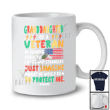 Personalized Custom Name Granddaughter Of A Veteran; Proud Father's Day Grandpa Protector T-Shirt