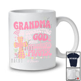 Personalized Custom Name Grandma is Connecting to God Prayer; Lovely Mother's Day Cross; Family T-Shirt