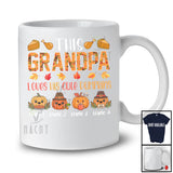 Personalized Custom Name Grandpa Loves His Cute Pumpkins; Lovely Thanksgiving Fall Leaf Family T-Shirt