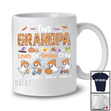 Personalized Custom Name Grandpa Loves His Spooky Crew; Lovely Halloween Ghost Boo Family T-Shirt