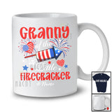 Personalized Custom Name Granny Of The Little Firecracker; Lovely 4th Of July Family Patriotic T-Shirt