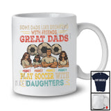 Personalized Custom Name Great Dads Play Soccer With 3 Daughters, Vintage Father's Day T-Shirt