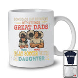 Personalized Custom Name Great Dads Play Soccer With Daughter, Vintage Father's Day T-Shirt