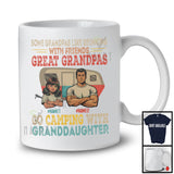 Personalized Custom Name Great Grandpas Go Camping With Granddaughter, Vintage Father's Day T-Shirt
