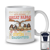 Personalized Custom Name Great Papas Go Hunting With 4 Daughters, Proud Father's Day Family T-Shirt