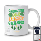 Personalized Custom Name Growing Our Lucky Charms; Lovely St Patrick's Day Twin Pregnancy T-Shirt