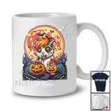 Personalized Custom Name Guinea Pig Zombie With Pumpkin Candy; Scary Halloween Moon Family T-Shirt